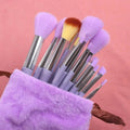 13 PCS green makeup brushes set including eye shadow and foundation brushes displayed on a soft background.