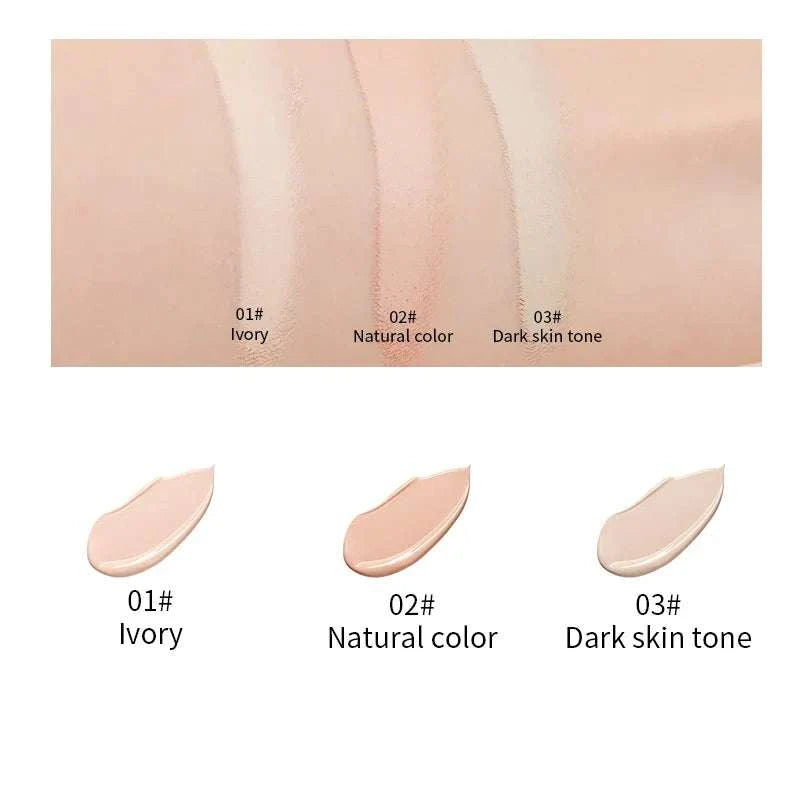 Full coverage foundation concealer for face freckles and dark circles with natural finish.