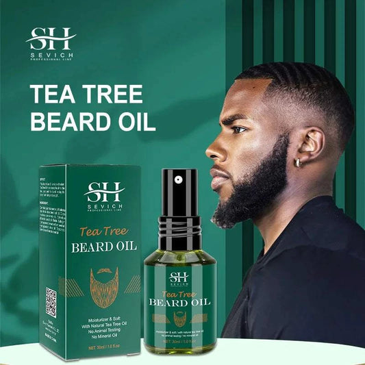 Beard Growth Oil for Men with Tea Tree, Moustache Conditioner, Beard Care Set - 4pcs - Vividbella