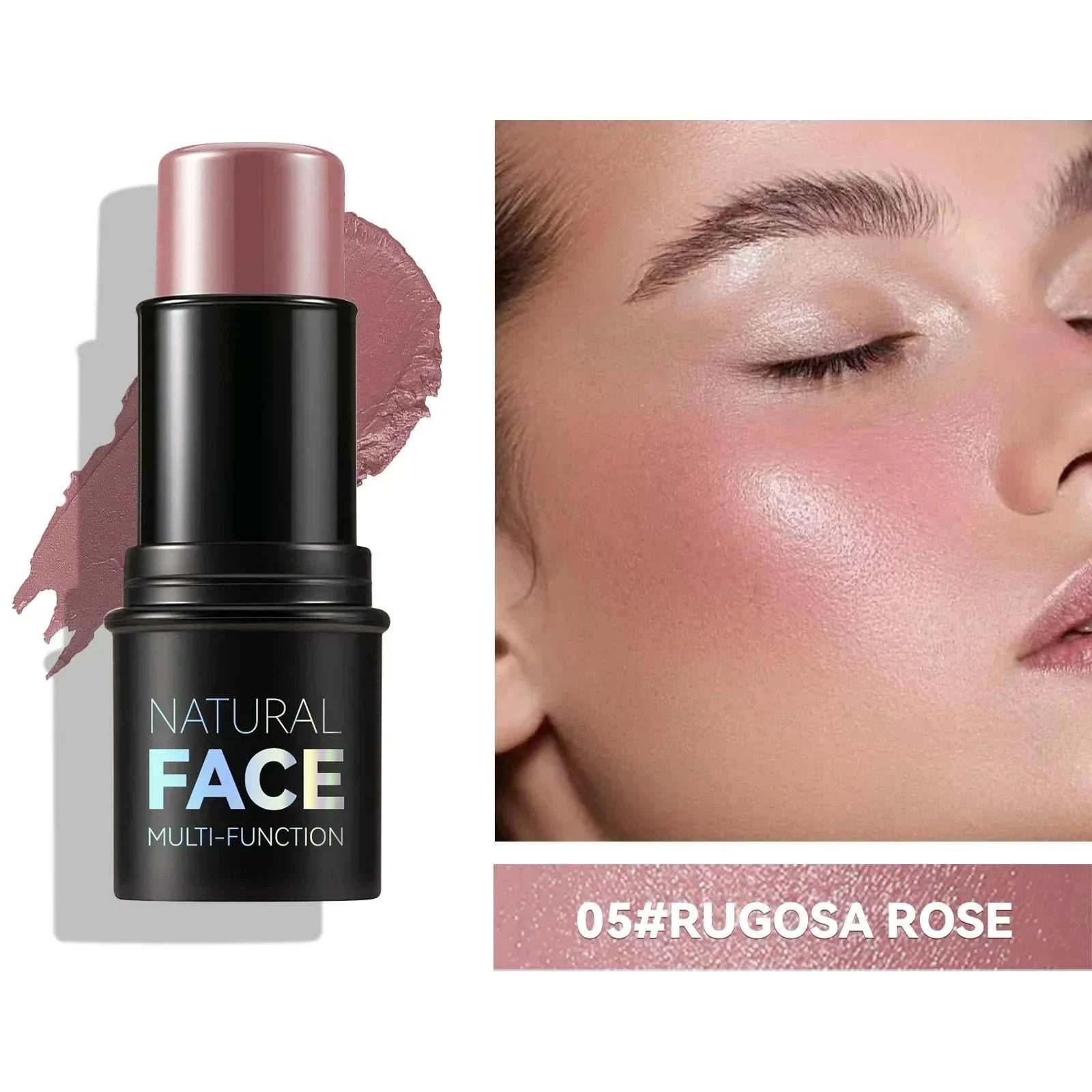 Makeup Base Foundation Cream, multi-function stick, 05# Rugosa Rose shade, smooth finish.