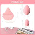 12/14 Piece Makeup Sponge Set with storage bottle, various pink cosmetic sponges on a light pink background.