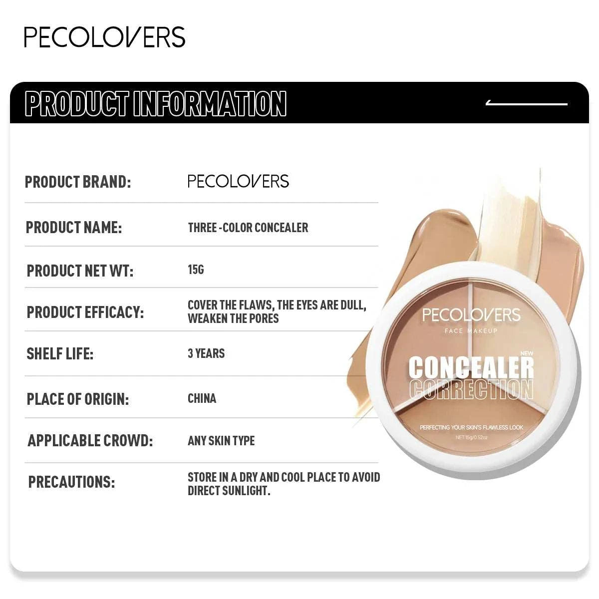 Triple-Finish Concealer Cream for smooth, radiant skin; perfect for highlighting and contouring all skin tones.