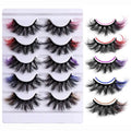 7 pairs of vibrant color volume fake eyelashes pack.