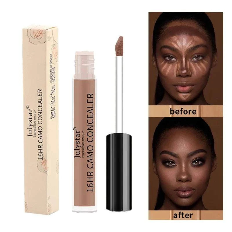 6-color full coverage concealer for dark circles and blemishes, suitable for all skin tones.