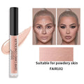 6 colors liquid concealer for dark circles and freckle coverage, moisturizing and oil control, before and after application.