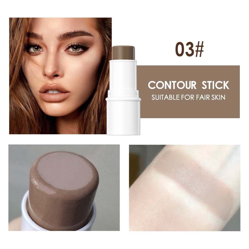 QIBEST Cream Contour Stick in elegant portable design, suitable for defining facial features, ideal for fair skin.