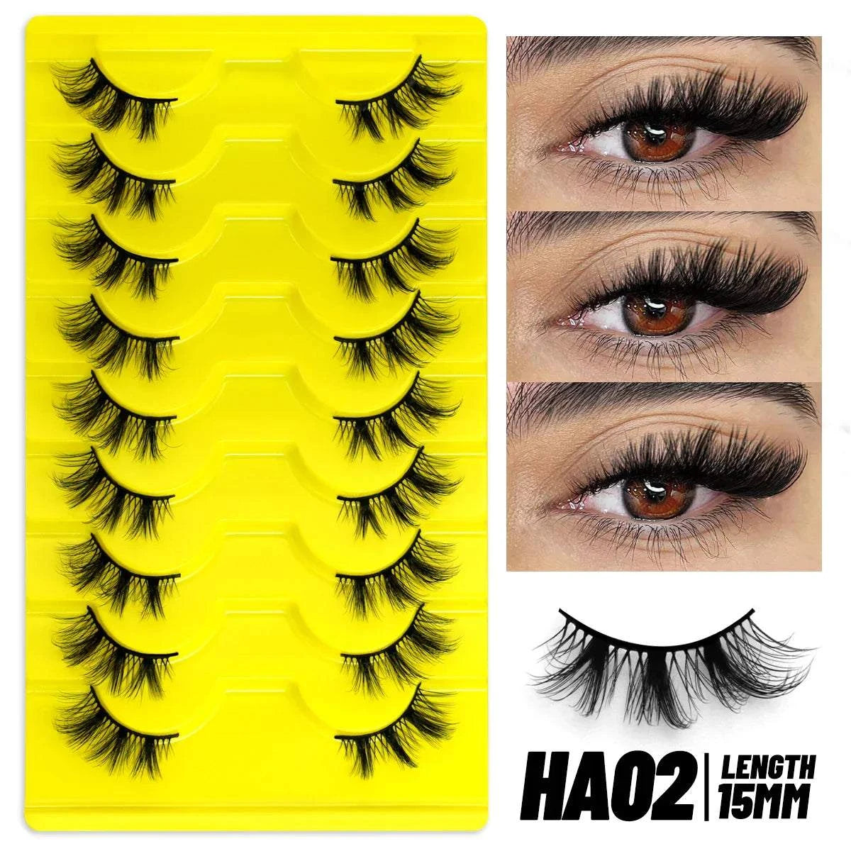 Mermaid Shop Half Lashes 5/7/10 Pairs Half Lashes Soft Natural Cat Eye Lashes Makeup Tool Fake Eyelashes Extension Fluffy Faux Cils - vividbella