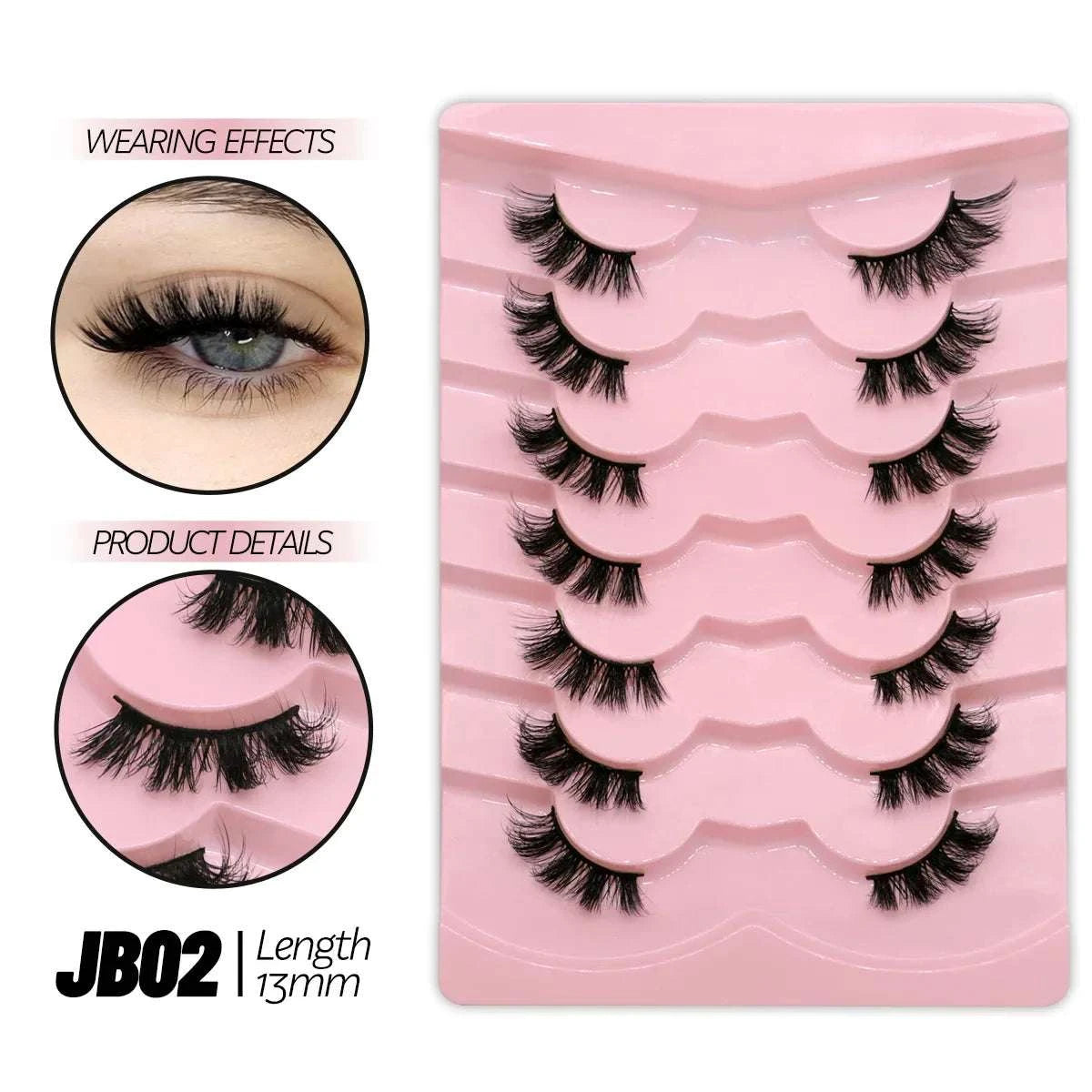 Mermaid Shop Half Lashes 5/7/10 Pairs Half Lashes Soft Natural Cat Eye Lashes Makeup Tool Fake Eyelashes Extension Fluffy Faux Cils - vividbella