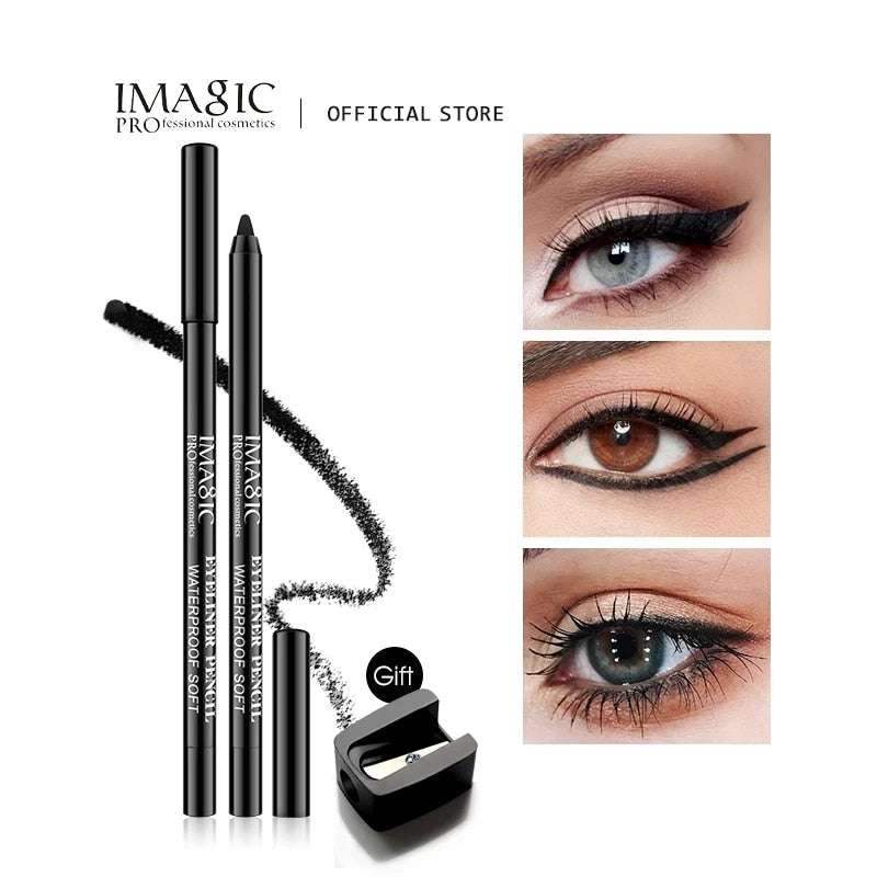 IMAGIC Eyeliner Pen Waterproof 1pcs Black Makeup Beauty Cosmetic Tool+1pcs Pencil sharpener - vividbella