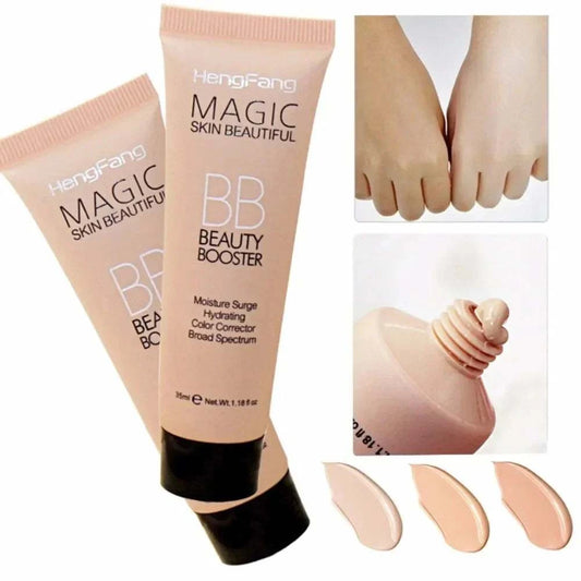 3colors BB Cream Liquid Face Base Foundation, Long Lasting Waterproof Concealer for Acne Spots, Korean Makeup.