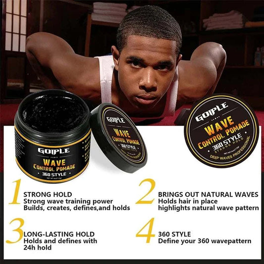 360 Styles Wave Butter and Control Pomade for Silky Shine with Shea Butter, Moisture, and Layered Waves