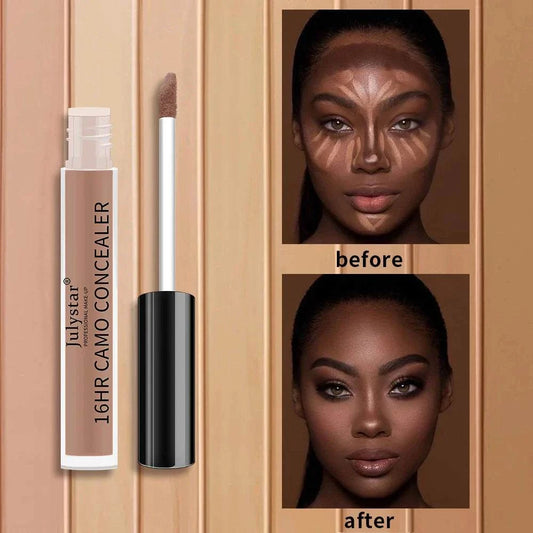 6-color full coverage concealer for dark circles and blemishes, suitable for all skin tones.