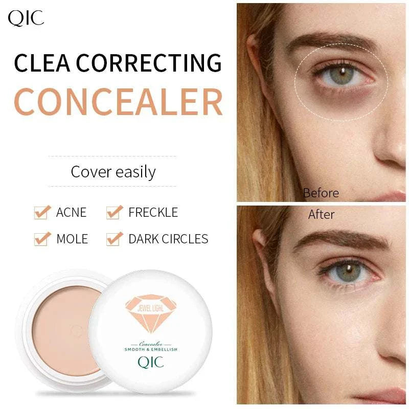 Full coverage foundation concealer for face freckles and dark circles with natural finish.