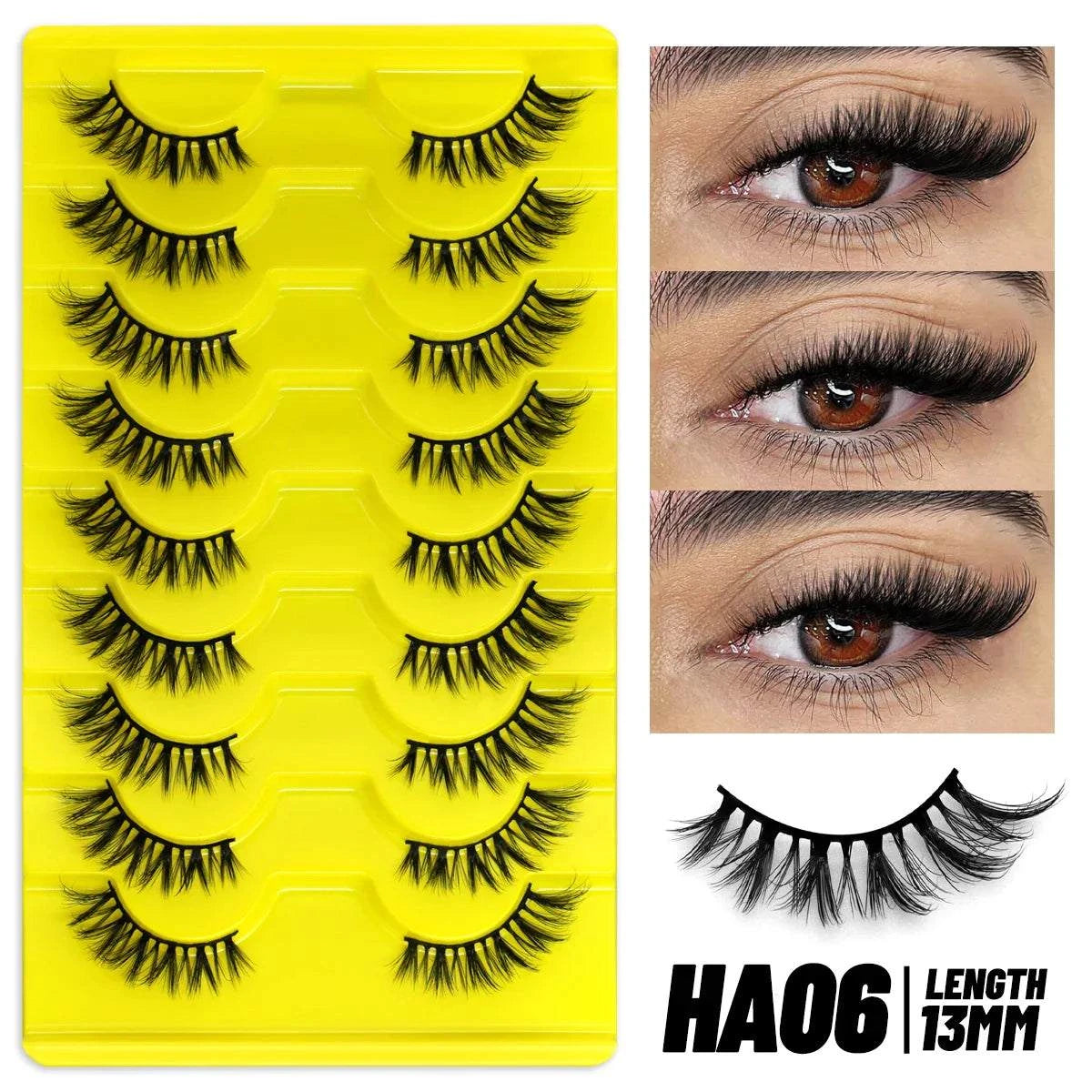 Mermaid Shop Half Lashes 5/7/10 Pairs Half Lashes Soft Natural Cat Eye Lashes Makeup Tool Fake Eyelashes Extension Fluffy Faux Cils - vividbella