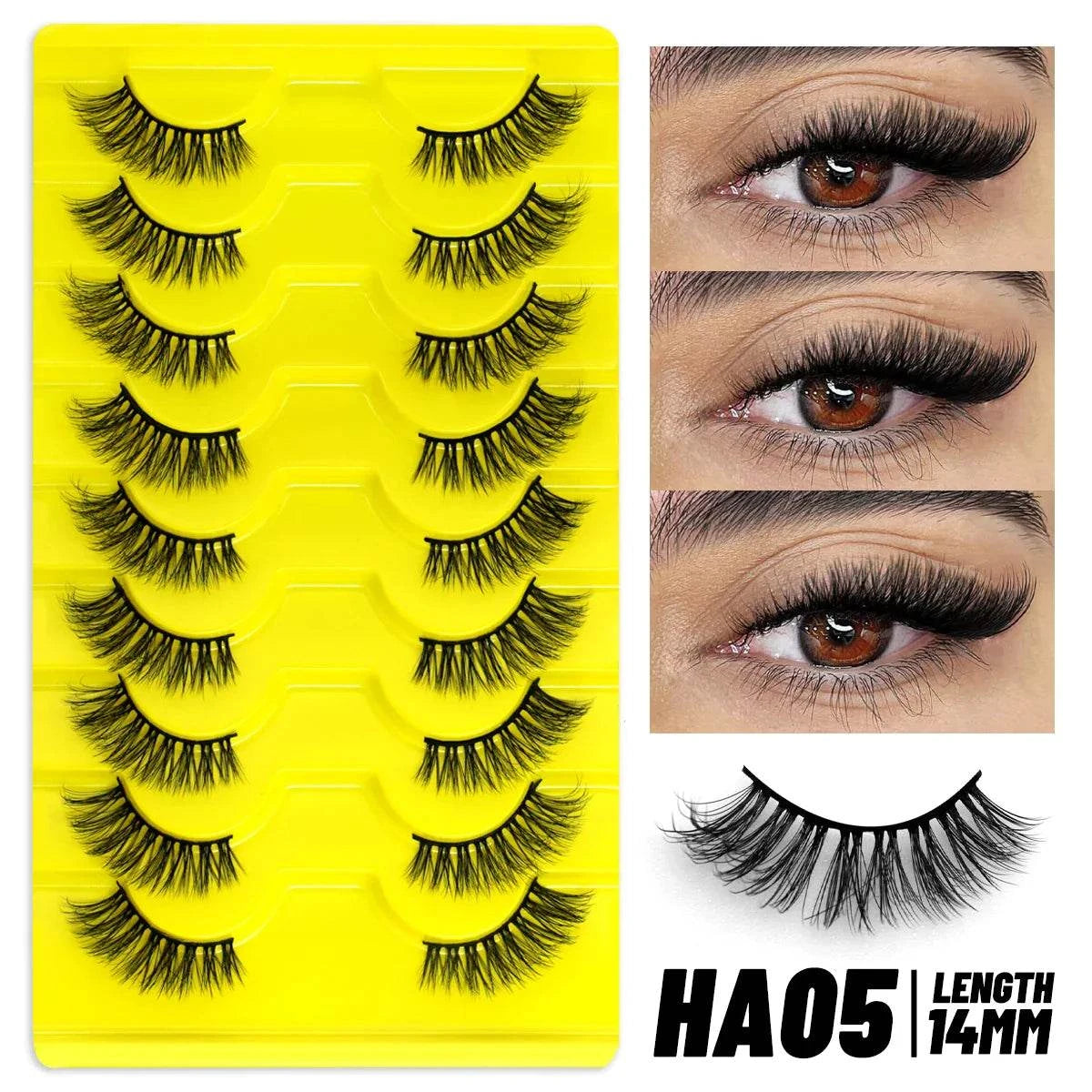 Mermaid Shop Half Lashes 5/7/10 Pairs Half Lashes Soft Natural Cat Eye Lashes Makeup Tool Fake Eyelashes Extension Fluffy Faux Cils - vividbella