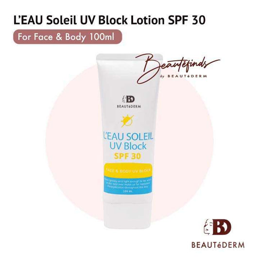 L'eau Soleil UV Block Lotion (SPF 30) Face and Body Sunblock 100ml - vividbella