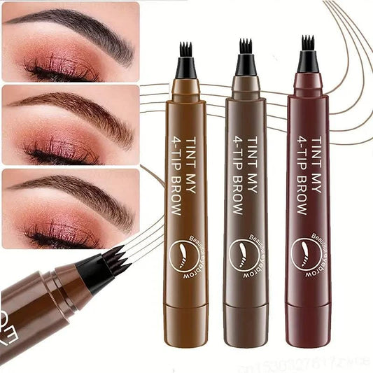 Waterproof Microblading Eyebrow Pen Set in five shades with precision applicator for long-lasting, smudge-proof brows.