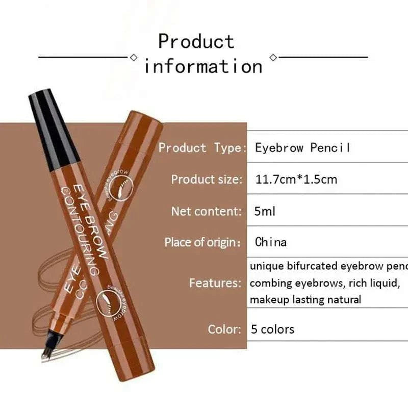 Waterproof microblading eyebrow pen set with five versatile shades for long-lasting, smudge-proof brows.