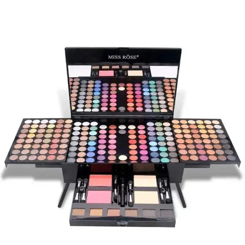 Ultimate Makeup Set with eyeshadows, contouring kits, and lipsticks.