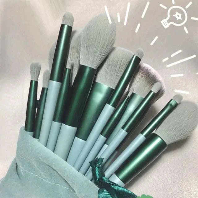 13-piece makeup brushes set for flawless beauty application, featuring versatile tools for foundation, blush, powder, and eyeshadow.