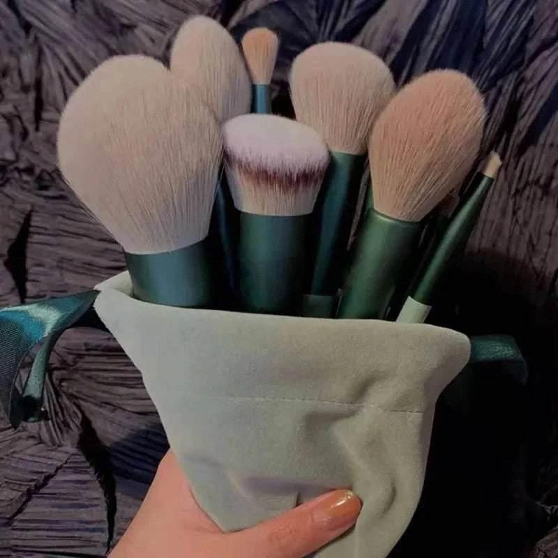 13-piece makeup brushes set for flawless beauty application, featuring versatile tools for foundation, blush, powder, and eyeshadow.