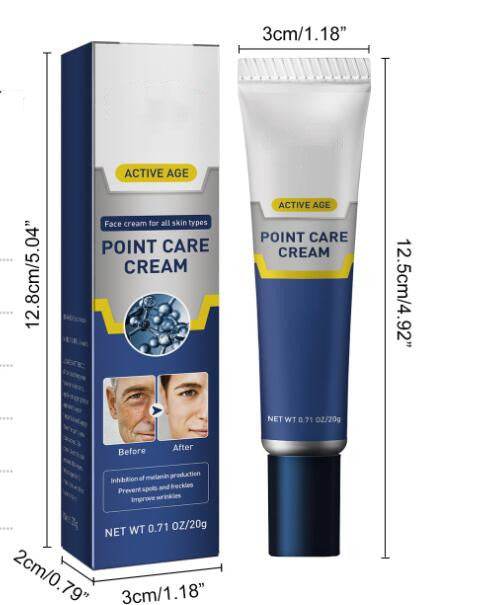 Men's anti-aging face cream tube and packaging, 20g, for reducing wrinkles and fading spots.