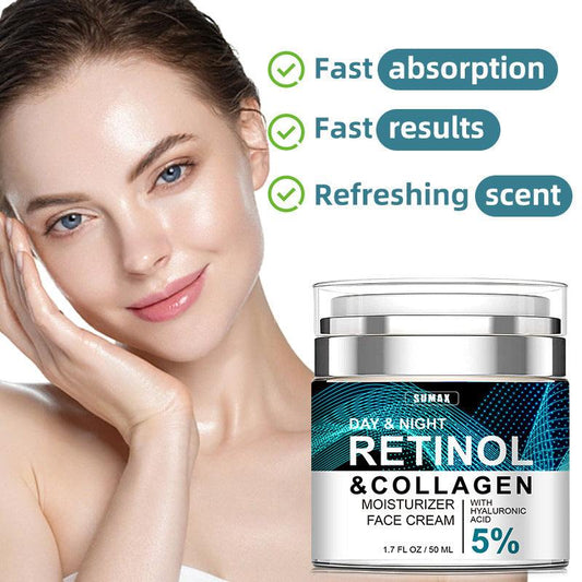 Advanced Retinol Collagen Cream For Face With 5  Hyaluronic Acid Anti-Aging Cream Anti Wrinkle Reduce Fine Lines Lifting And Firming Cream 24-Hour Facial Care Suitable For All Skin Types - vividbella