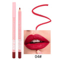 04# Single Matte Lipstick Lip Liner in vibrant red shade with swatch and model lips.