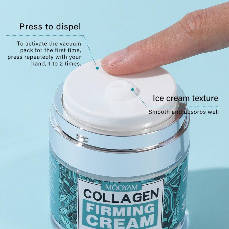 Anti-wrinkle face cream with hyaluronic acid in a jar, shown with application instructions.