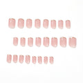 Mid-Length Press On False Nails Gradient Easy Wear Franch Reusable Natural - vividbella