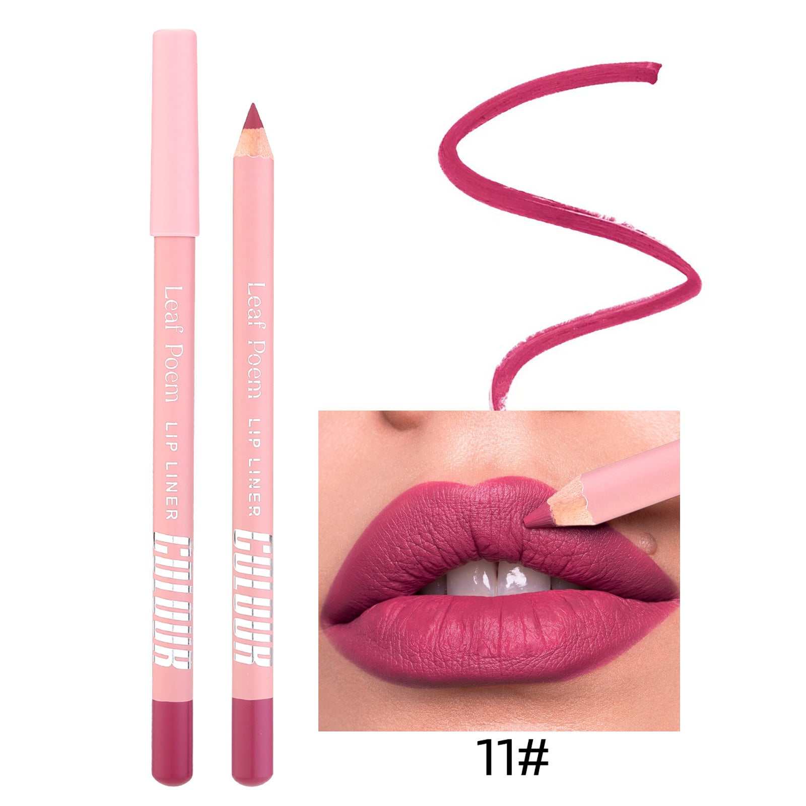 11# Matte Lipstick Lip Liner in Deep Pink Shade