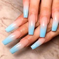 Long Ballet Flat Head Pointed Water Drop Fake Nails - vividbella