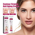 V Face Firming Contour Lifting Anti-aging Cream packaging and application results.