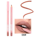 08# matte lipstick lip liner showcasing nude brown shade for improving skin color.