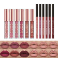 Lip Liner And Lipstick Makeup 12 Pcs Set 6 Matte Lipstick 6 Lip Liner Pens - vividbella