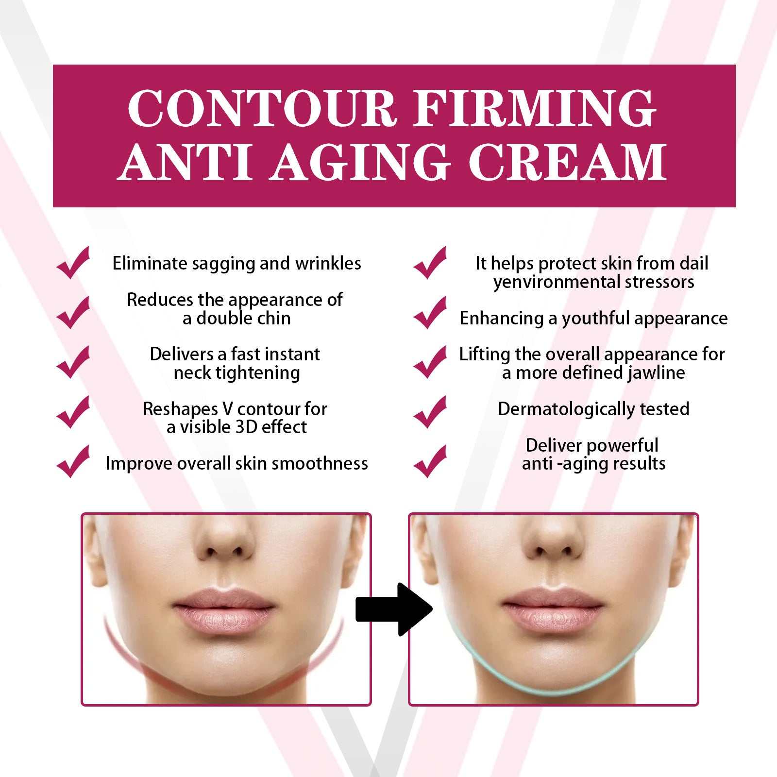 V Face Firming Contour Lifting Anti-aging Cream benefits and ingredients.