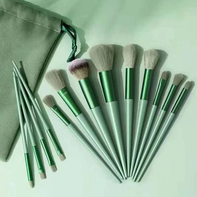 13-piece makeup brushes set for flawless beauty application, featuring versatile tools for foundation, blush, powder, and eyeshadow.