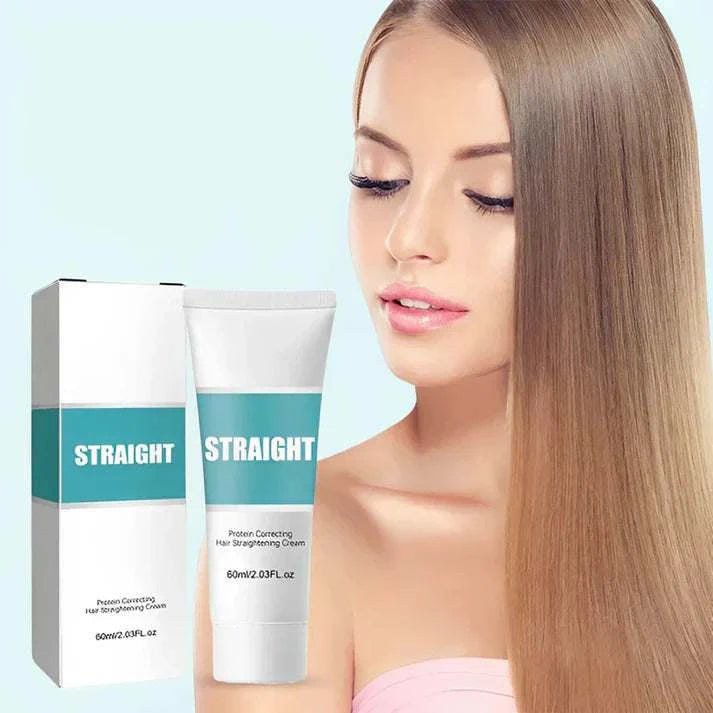 Keratin Hair Straightening Cream for silky, straight hair, easy application, and frizz control.