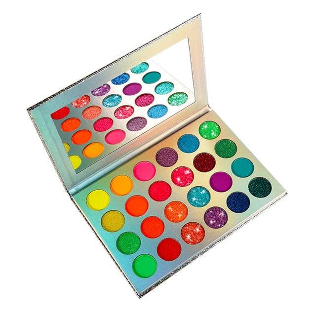 Shadoe-Gloe™ Eye Shadow Palette Glow-in-the-Dark Fluorescent Glitter Makeup Kit - vividbella