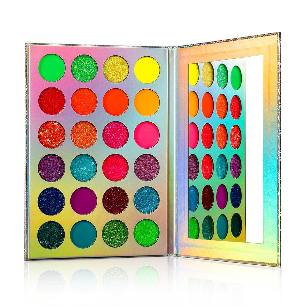 Shadoe-Gloe™ Eye Shadow Palette Glow-in-the-Dark Fluorescent Glitter Makeup Kit - vividbella