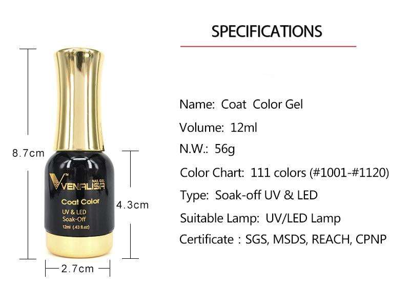 Gel Polish High Quality Nail Art Salon Tip 120 Color 12ml Soak off Organic UV LED Nail Gel - vividbella