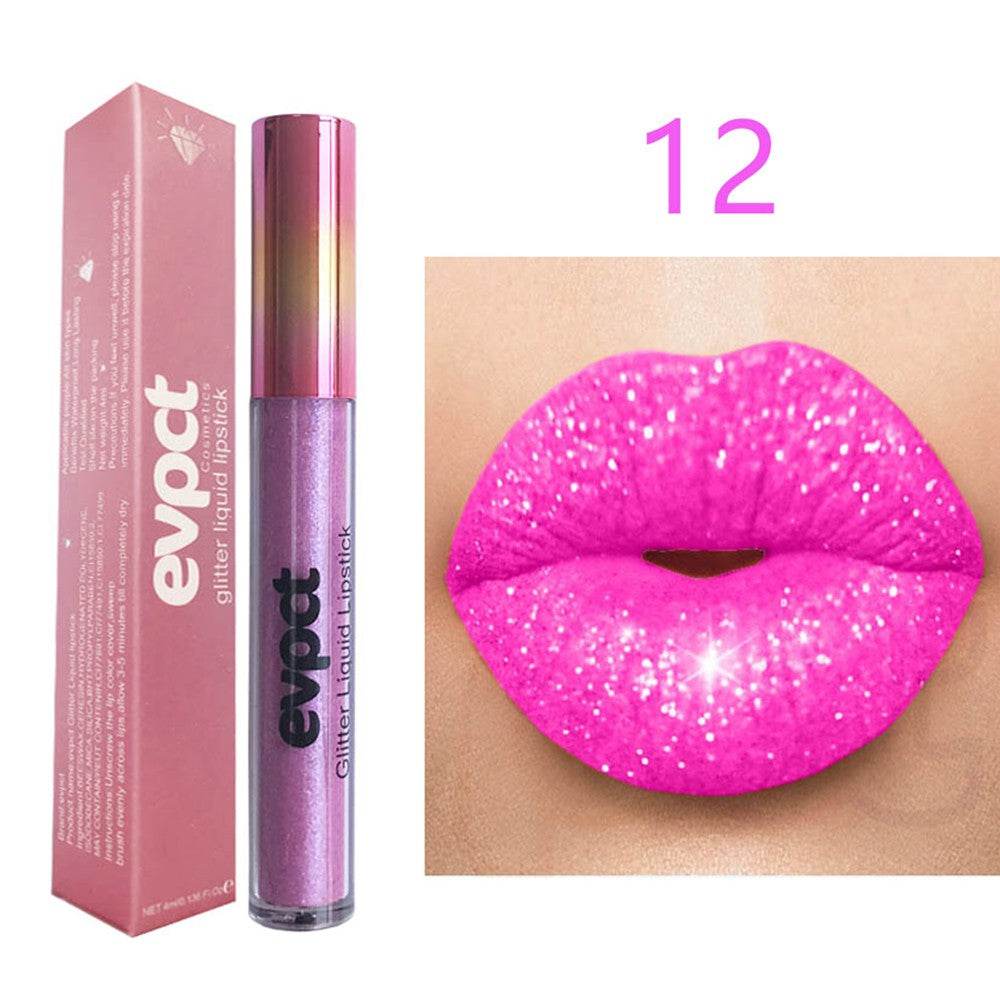 Sexy Shimmer Diamond Matte To Glitter Liquid Lipstick Long Lasting Waterproof Metallic Pearl Colour velvet Lipgloss Lip Makeup 15 - vividbella