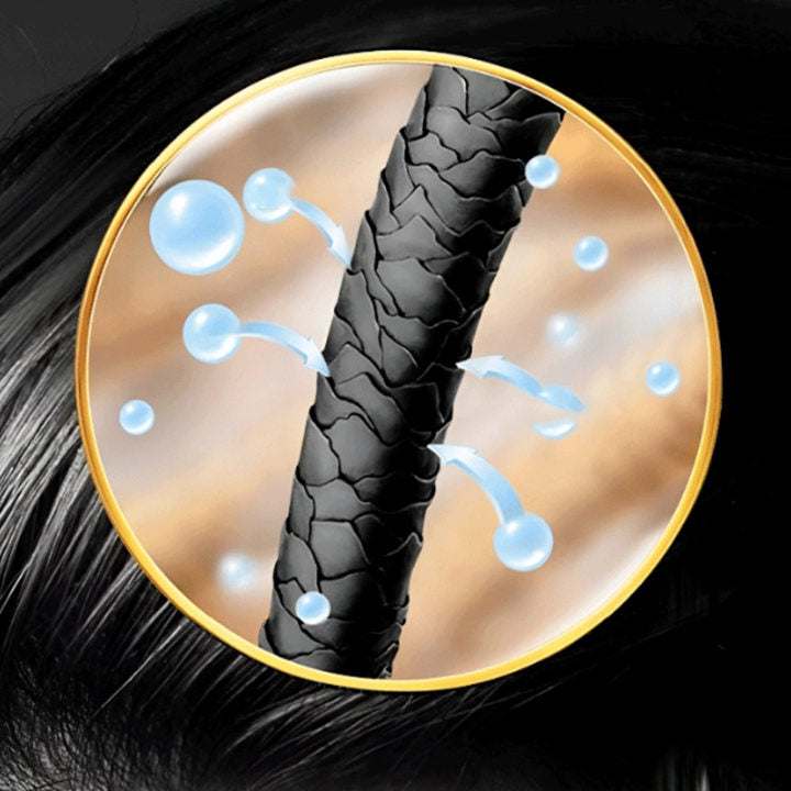 Hair structure illustration showing moisture penetration from a leave-in non-sticky spray - Vividbella