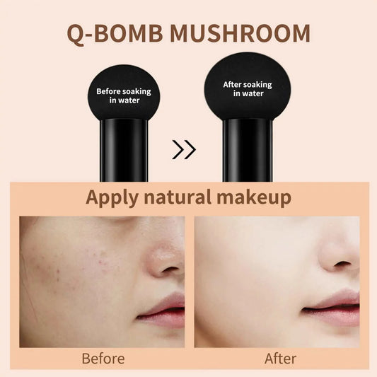 Moisturizing cream concealer makeup with before and after skin application results, highlighting natural coverage.